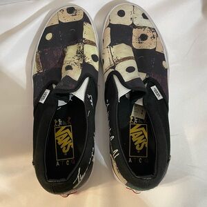 Vans A Tribe Called Quest slip ons size 8.5 black white dominos‎